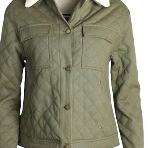 Pendleton Faux Shearling Trim Sidney Barn Coat in fatigue green